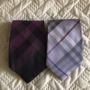 Two Purple Burberry ties
